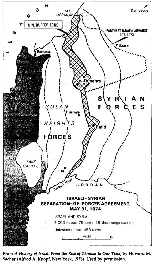 Israel-Syria Disengagement Agreement - Map - English (1974)