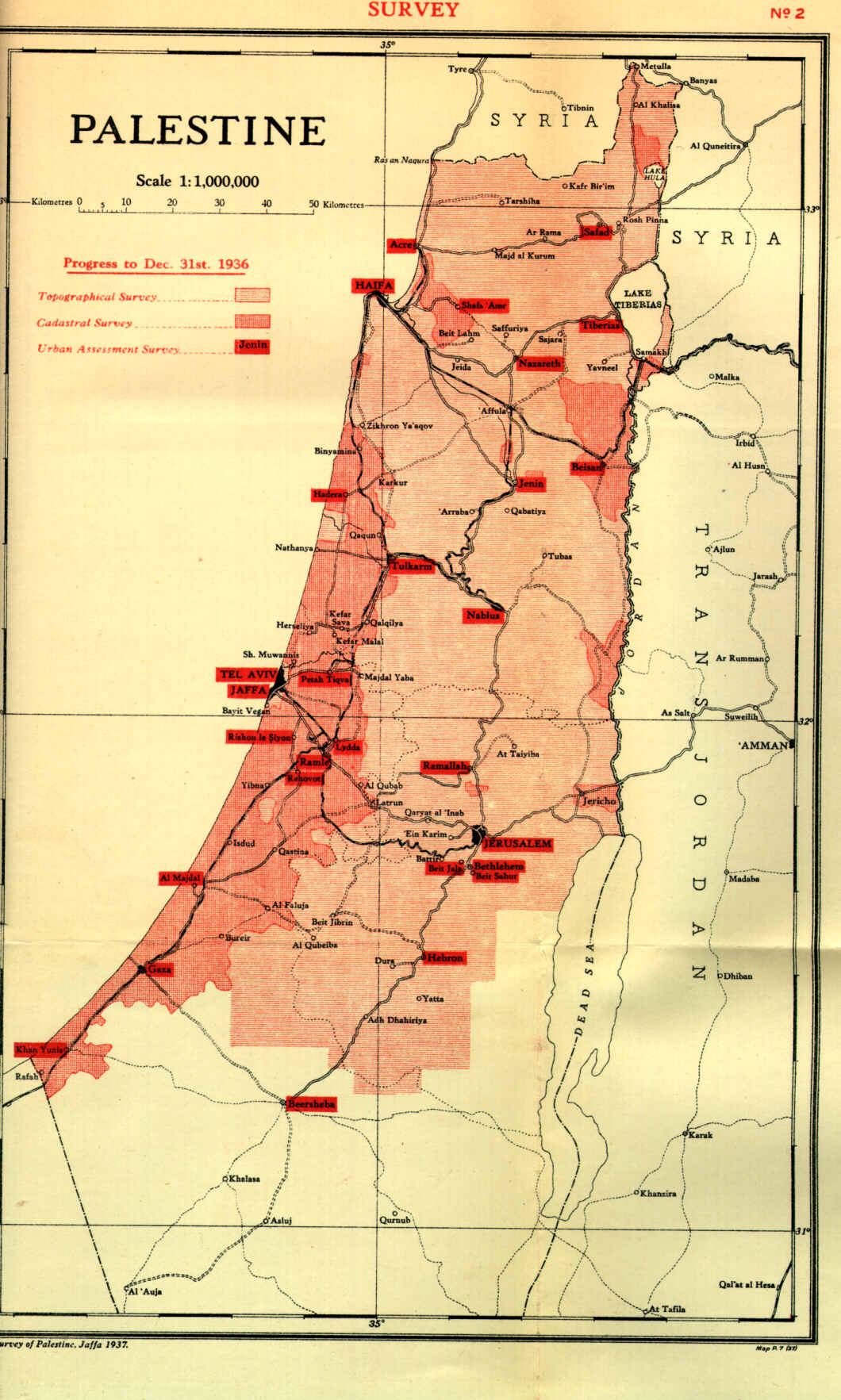 Peel Commission Survey Map - English (1937)